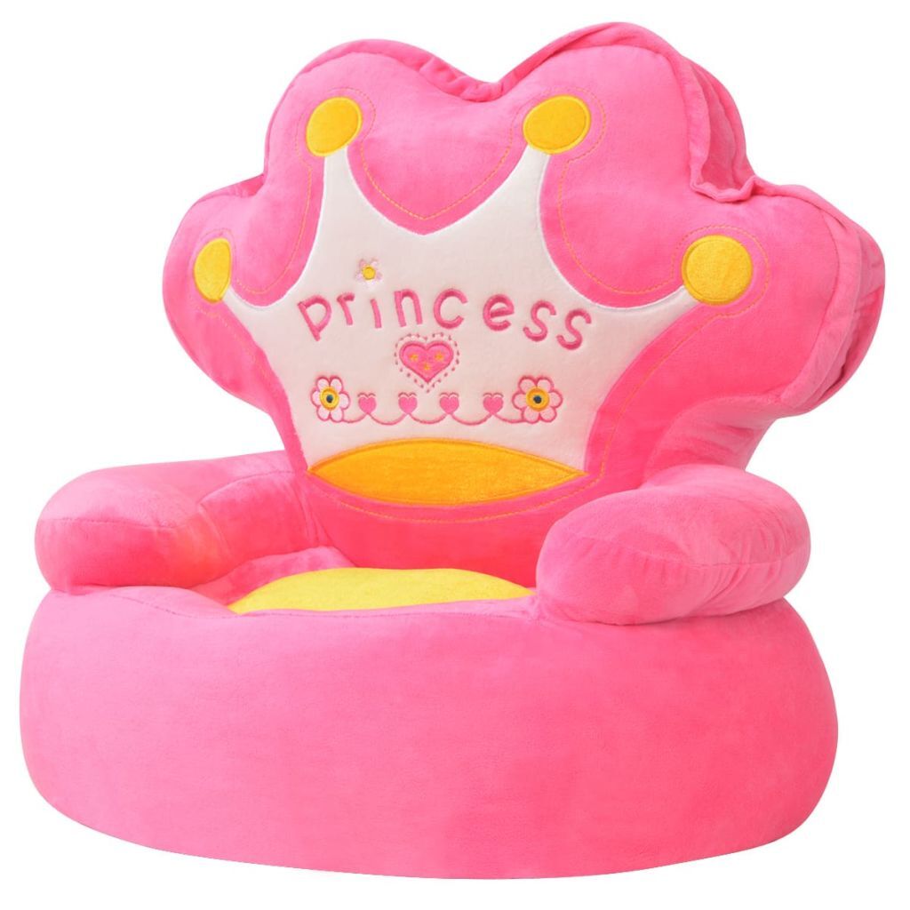 Plush Children's Chair Princess Pink - kidsrideoncar