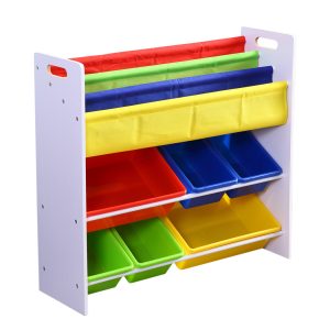 6 Bins Kids Toy Box Bookshelf Organiser Display Shelf Storage Rack Drawer