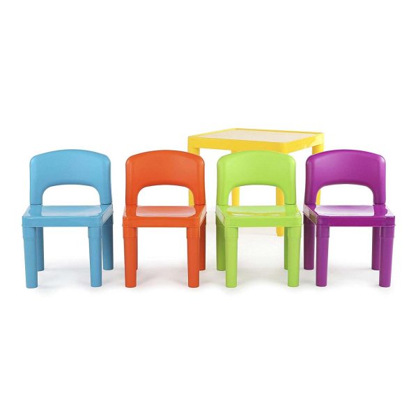 Kids Plastic 5-Piece Table & 4 Chairs Set