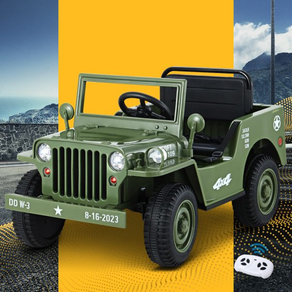 Kids Ride On Car Off Road Military Toy Cars 12V Olive