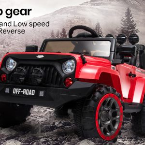 ROVO KIDS Electric Ride On 12V 4WD Jeep Inspired Car Boys Toy Battery Red