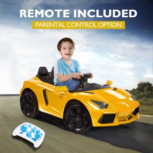 ROVO KIDS Ride-On Car LAMBORGHINI Inspired – Electric Battery Remote Yellow