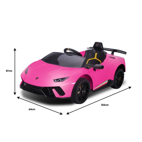 Lamborghini Performante Kids Electric Ride On Car Remote Control by Kahuna – Pink