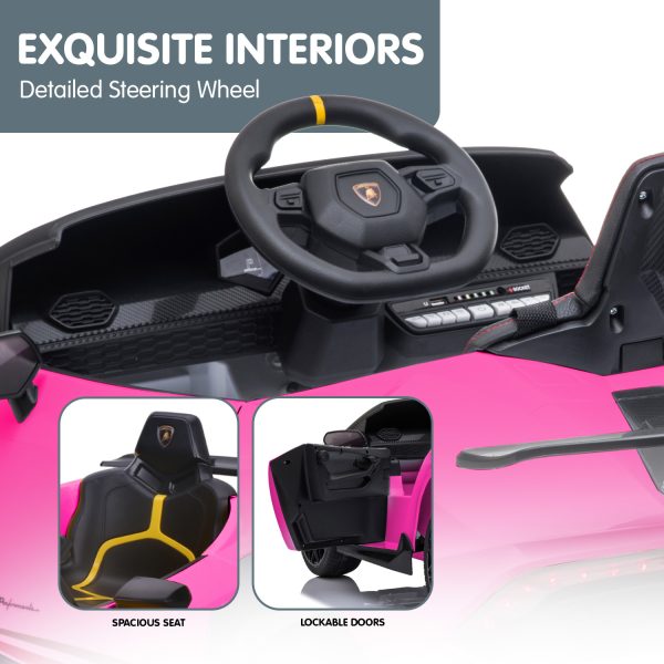 Lamborghini Performante Kids Electric Ride On Car Remote Control by Kahuna – Pink