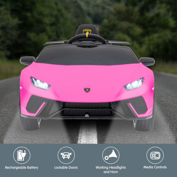 Lamborghini Performante Kids Electric Ride On Car Remote Control by Kahuna – Pink