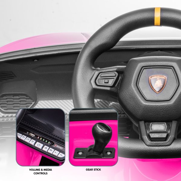 Lamborghini Performante Kids Electric Ride On Car Remote Control by Kahuna – Pink