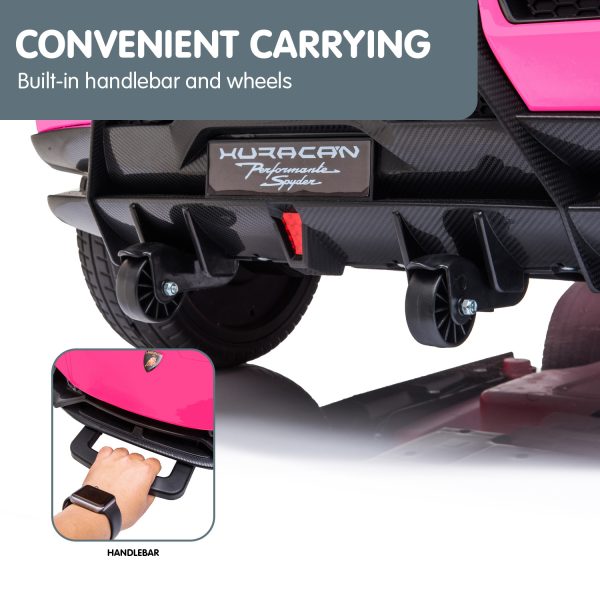Lamborghini Performante Kids Electric Ride On Car Remote Control by Kahuna – Pink