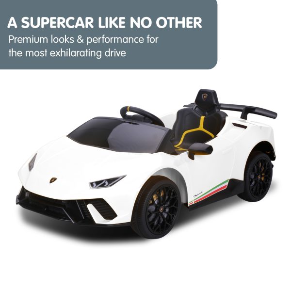 Lamborghini Performante Kids Electric Ride On Car Remote Control by Kahuna – White