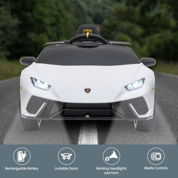 Lamborghini Performante Kids Electric Ride On Car Remote Control by Kahuna – White