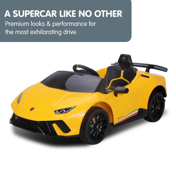 Lamborghini Performante Kids Electric Ride On Car Remote Control – Yellow
