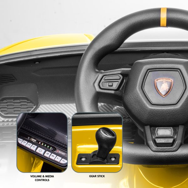 Lamborghini Performante Kids Electric Ride On Car Remote Control – Yellow