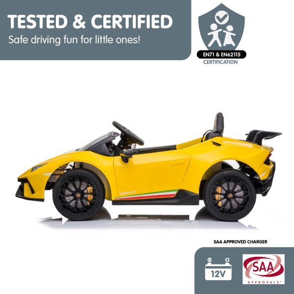 Lamborghini Performante Kids Electric Ride On Car Remote Control – Yellow