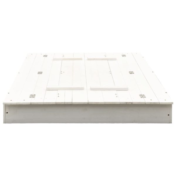 Sandbox Fir Wood White 95x90x15 cm