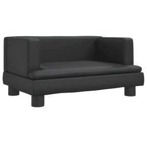 Kids Sofa Black 60x40x30 cm Faux Leather