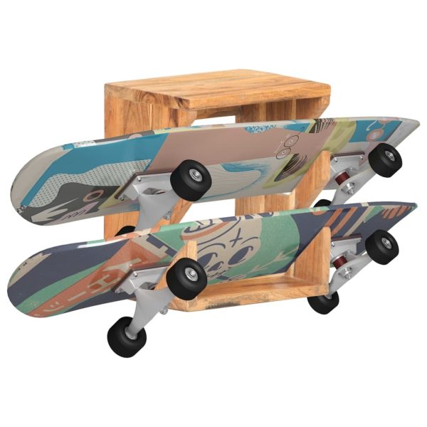 Wall Mounted Skateboard Holder 25x20x30 cm – Solid Acacia Wood