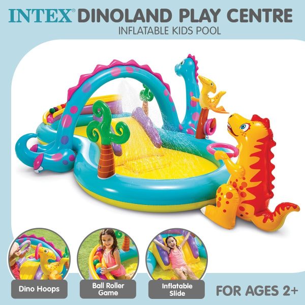 Intex 57135NP Dinoland Play Centre Inflatable Kids Pool with Slide