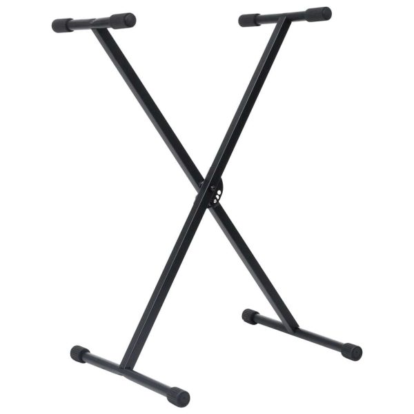Keyboard Stand and Stool Set Black