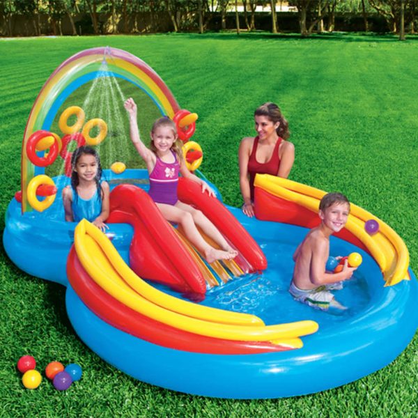 Intex Inflatable Pool Rainbow Ring Play Center 297x193x135 cm
