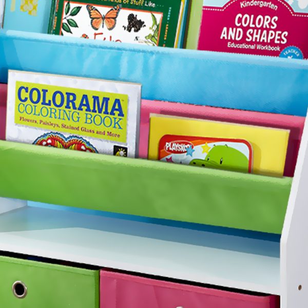 Wooden Kids Children Bookcase Bookshelf Toy Organiser Storage Bin Rack