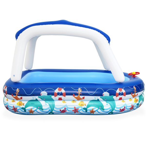 Kids Pool 213x155x132cm Inflatable Swimming w/ Canopy Play Pools 282L