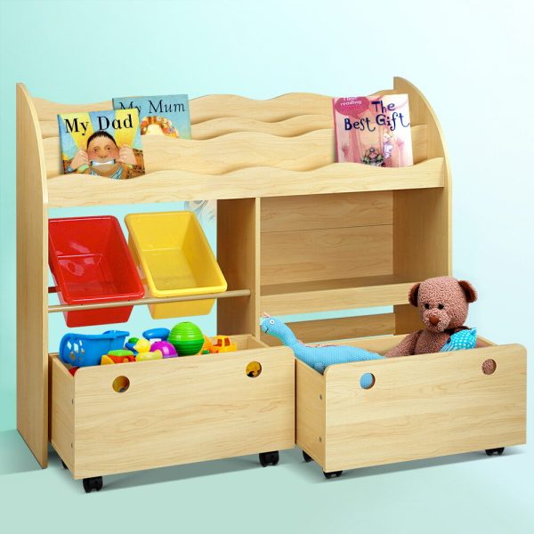 Kids Bookshelf Children Bookcase Toy Storage Box Organiser Display Rack