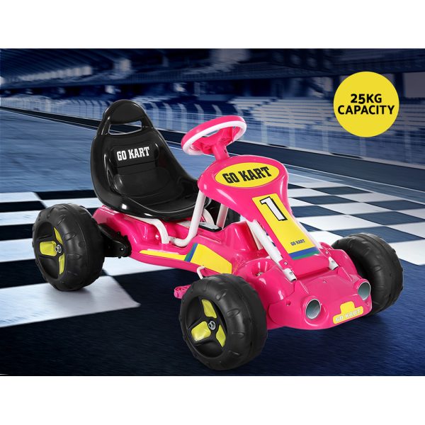 Kids Pedal Go Kart Ride On Toys Racing Car Plastic Tyre Pink