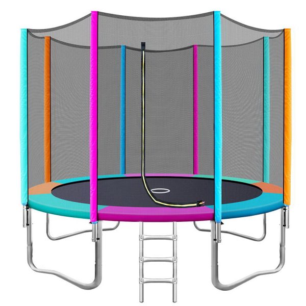 Trampoline Round Trampolines Kids Safety Net Enclosure Pad Outdoor Gift Multi-coloured