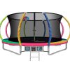 Trampoline Round Trampolines With Basketball Hoop Kids Present Gift Enclosure Safety Net Pad Outdoor