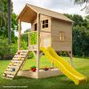 ROVO KIDS Wooden Tower Cubby House with Slide, Sandpit, Climbing Wall, Noughts & Crosses