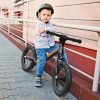 Bike Plus Kids Balance Bike Training Aluminium – with Suspension – 12″ Rubber Tyres – Foot Pegs -Ride On No Pedal Push