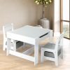 Kids Table and Chairs Set Storage Box Toys Play Desk Wooden Study Tables