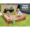Wooden Outdoor Sandpit Set – Natural Wood
