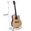 38 Inch Wooden Folk Acoustic Guitar Classical Cutaway Steel String w/ Bag