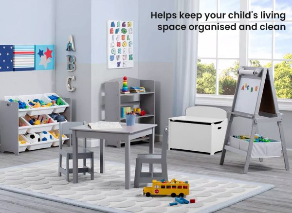 DELTA CHILDREN Deluxe Toy Box Kids Furniture Chest Bedroom Wooden Storage White