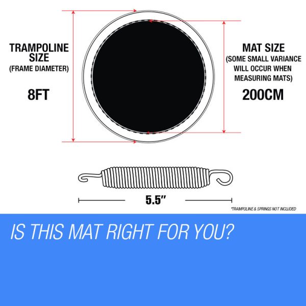 Up-Shot Replacement Trampoline Mat Round 8ft 10ft 12ft 14ft 16ft Spare