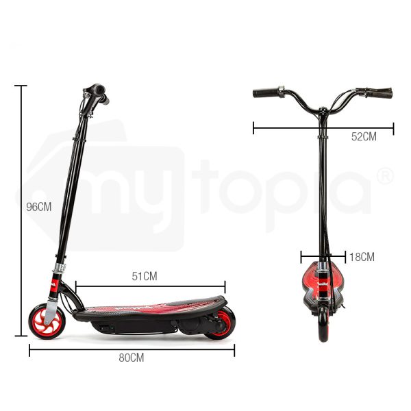 BULLET Electric Kids Scooter 140W Foldable Children Ride On Commuter Toy Battery Boys Girls, ZPS Red