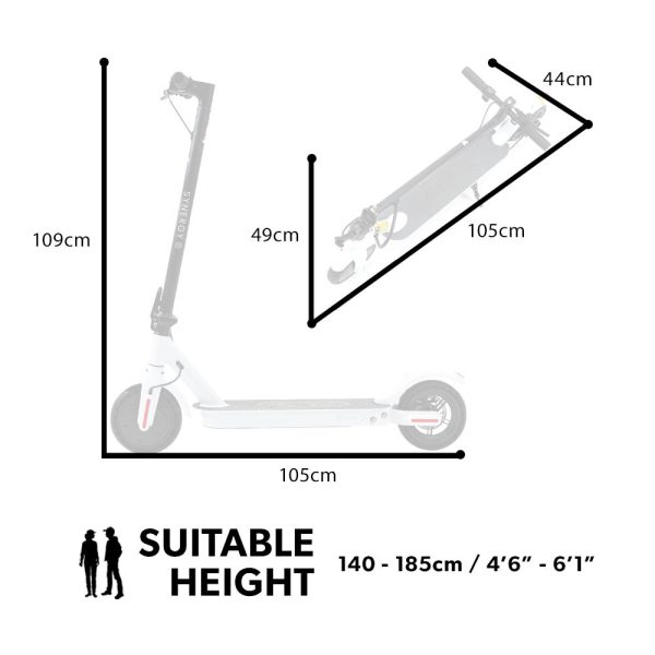 VALK 400W Electric Scooter, with Suspension for Adults Portable Folding Ride On,Synergy 5 MkII White