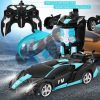 Transform Car Robot Sport Car with Remote Control (Black Cyan)