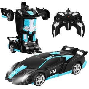 Transform Car Robot Sport Car with Remote Control (Black Cyan)