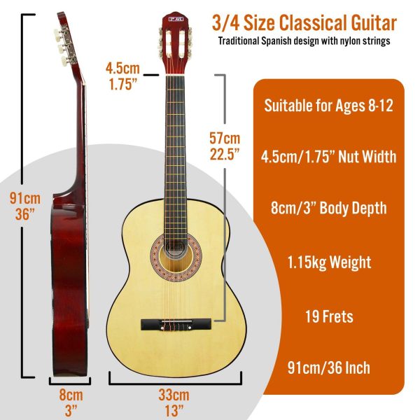 3rd Avenue 3/4 Size Classical Guitar Pack – Natural