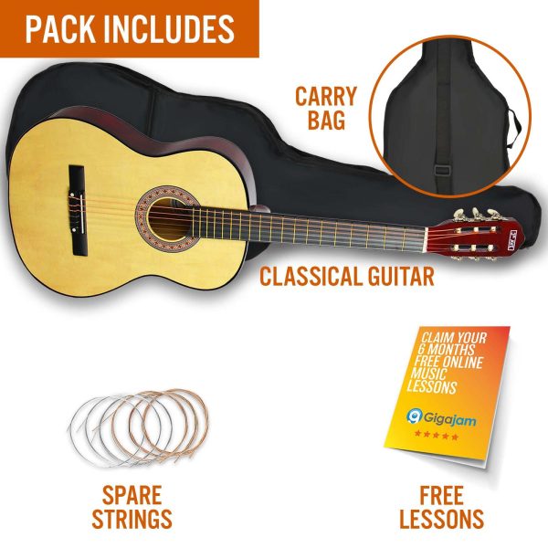 3rd Avenue 3/4 Size Classical Guitar Pack – Natural