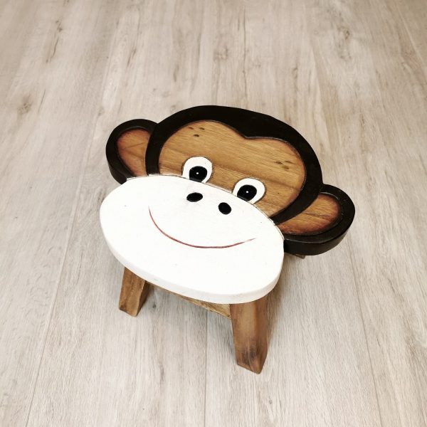 Kids Wooden Stool Monkey
