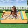 Wooden Kids Backyard Sandbox Children Outdoor Play Toy Sandpit