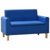 2-Seater Children Sofa Faux Leather – Blue