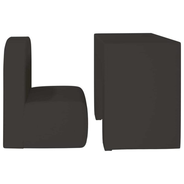 2-in-1 Children Sofa Faux Leather – Black