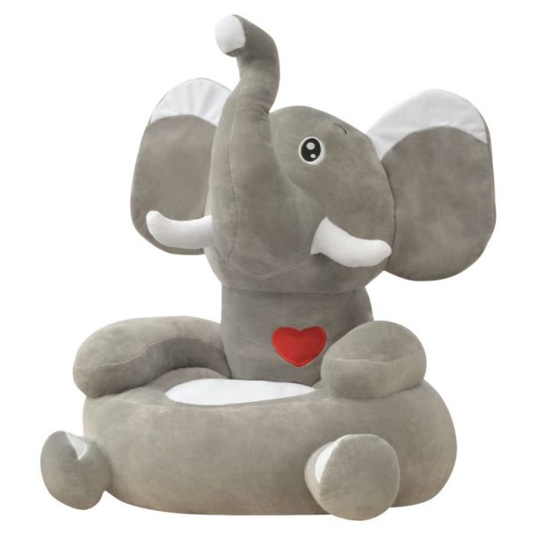 Plush Children’s Chair Blue – Elephant