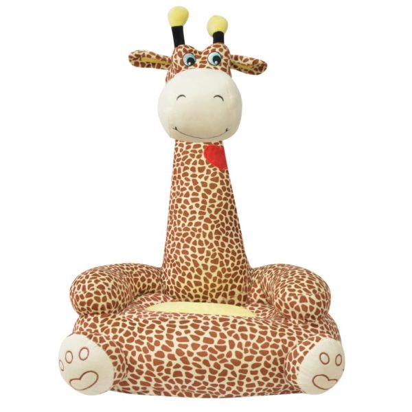 Plush Children’s Chair Blue – Giraffe