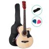38 Inch Wooden Acoustic Guitar – 38″ Natural