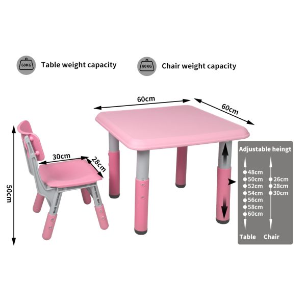 Kids Table and Chairs Children Furniture Toys Play Study Desk Set – Pink