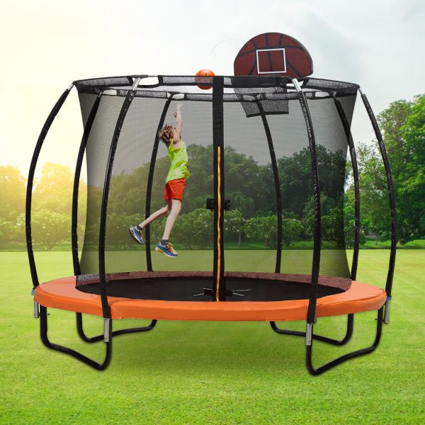 Trampoline Round Trampolines Mat Springs Net Safety Pads Cover Basketball – 10 FT
